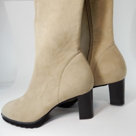 Share RON WHITE Fabia OTK BOOTS Size 6.5 Stretch Faux Suede Over the Knee NEW - Picture 7 of 10